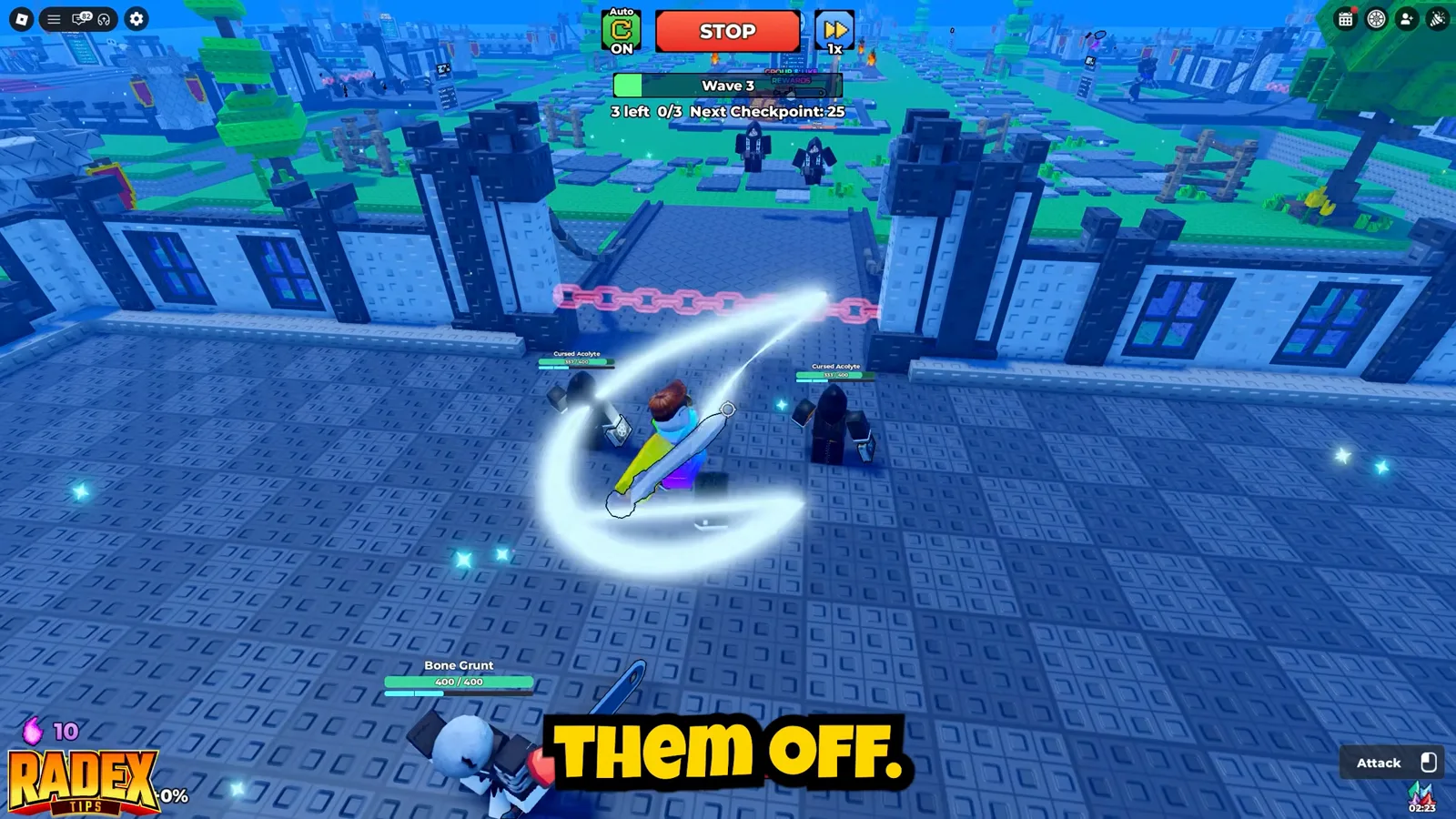 Be The Final Boss front spawn placement with low-range and long-range minions stacked near the enemy entrance gate