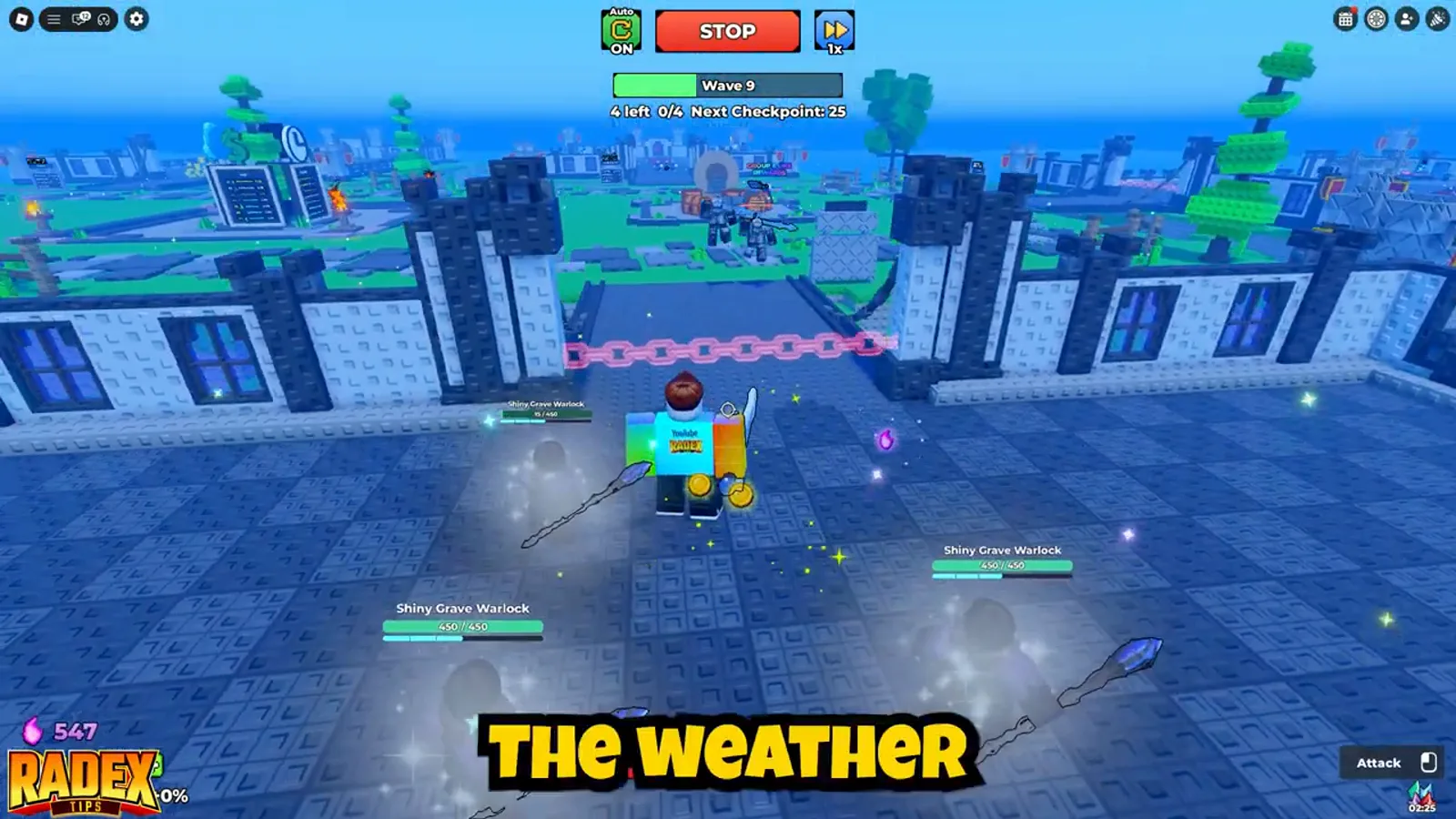 Be The Final Boss Cursed Moon event turning the castle courtyard purple with shooting stars in the night sky
